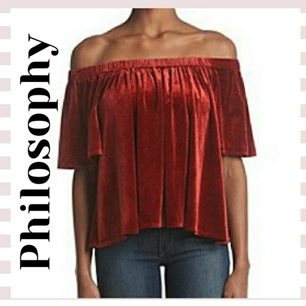 🆕️NWT Philosophy Velvet Off Shoulder Top